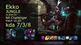Ekko Jungle vs Kha'Zix - NA Challenger 7/3/8 Patch 10.20 Gameplay