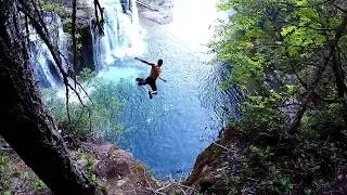 Cliff diving Lewis falls Washington