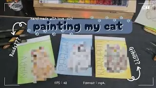 🐾Painting my cats in Studio Gibili Style ♡ watercolor painting ♡ sketch to finished piece ♡ 3 cats 🎨