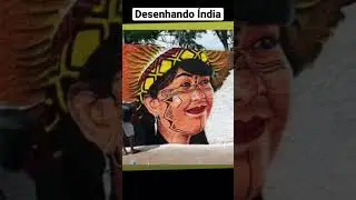 Desenhando &Iacute;ndia na parede #graffiti #arte #realismo