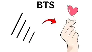 Bts finger heart | bts army drawing | bts drawing easy | korean finger heart drawing