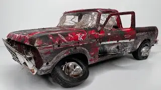Restoration Damaged Diecast 1979 ford f150 Pickup Truck resurrection