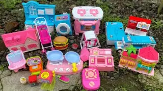 Menemukan Mainan Masak Masakan, Kitchen Set, Es krim, Burger, Kompor, Ayunan, Pink Toys, Rumah Pink