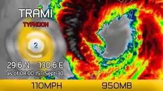 Typhoon Trami sweeps through southern Japan - 8am JST Sept 30, 2018