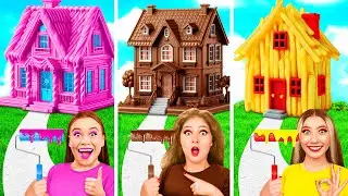 Домики Одного Цвета Сладости vs Шоколад vs Фастфуд | Война Пранков от Crazy DO