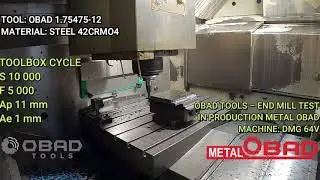 End mill test in steel 42CrMo4 | OBAD-1.75475-12 | OBAD Tools