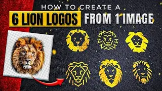 One Image &rarr; Six Lion Logos: Geometric, Monoline & Negative-Space in Illustrator Tutorial