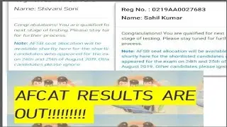 Afcat 2 2019 result declared | Afcat 2 2019 exam result