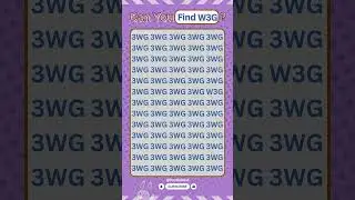 Visual Hunt: Spot 'W3G' Hidden in '3WG'! #Shorts