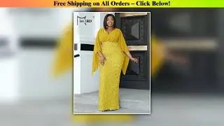 Missord Yellow Sequin Plus Size Wedding Party Dress Elegant Women V Neck Flare Sleeve Bodycon Prom