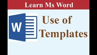 Use of Templates in Ms Word | Save word as a Template | Microsoft Word Tutorial | #ms_word_2016