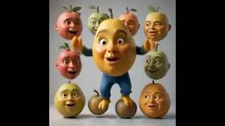 Funny Fruit Eating & Jumping | Human Face Fruit Animation