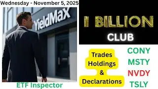 Клуб YieldMax $Billion Club по акциям CONY, MSTY, NVDY и TSLY: сделки, активы и декларации, среда...