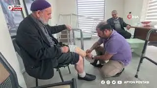 Afyonlu gaziye 77 yaşında protez bacak takıldı, protez takılan en yaşlı gazilerden oldu