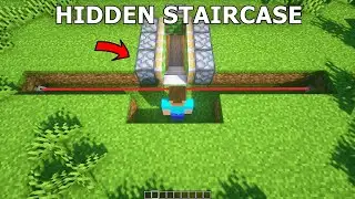 Easy 1 Wide HIDDEN Staircase in Minecraft 1.20 Survival!