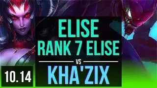 ELISE vs KHA'ZIX (JUNGLE) | Rank 7 Elise, KDA 12/4/15 | BR Challenger | v10.14