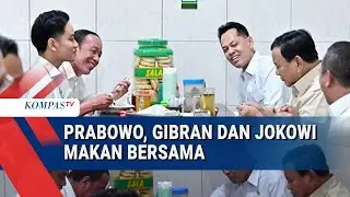 Momen Prabowo, Gibran dan Jokowi Makan Bersama