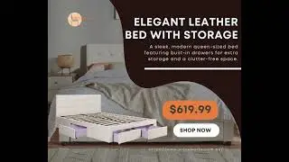 Julie PU Leather Bed with Drawers &ndash; Double (White)