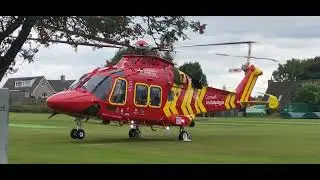 Cornwall Air Ambulance HLE1/HLE20 (G-CNLL) Taking Off At callington cricket club On 20/8/25