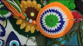 kiran is live with Granny square  crochet pattern 🧶 animal keyring 🦁 tricolour keyring designs 🤗