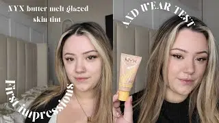 First impression&rsquo;s  and wear test of the new NYX buttermelt glazed skin tint #nyxcosmetics