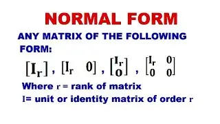 Normal form of Matrix | Hermite Normal Form | Rank of Matrix | D=PAQ | Example