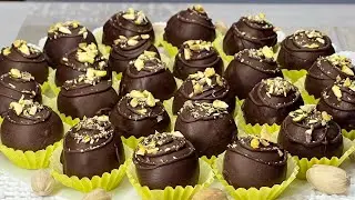 Bomboane cu ciocolată și fistic/Cioccolatini al cioccolato e pistacchio
