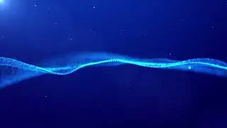 Blue Digital Particles Wave Flow Line Background Looped