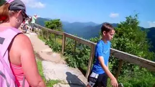Reaching the summit, Exclamation Point at Chimney Rock State Park