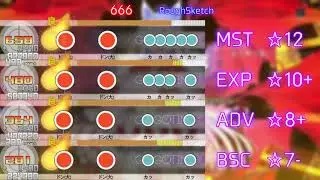【太鼓さん次郎】 666 【創作譜面】[全難易度同時再生]