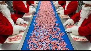 Inside the Factory Making Millions of Christmas Candy Canes | How Candy Canes Are Mass Produced