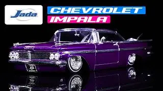 1959 Chevrolet Impala Lowrider Candy Purple with Wire Wheels 1/24 Diecast Model Car by Jada