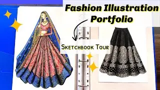 Fashion Illustration Portfolio | Sketchook Tour (Part-3) Art Studio by Srabani
