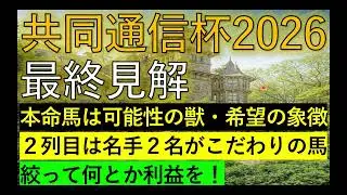 共同通信杯2026　最終見解