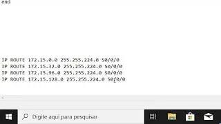 Aula 21 - Cisco Packet Tracer  - C&aacute;lculo de Sub-Rede e Rotas  - Configura&ccedil;&atilde;o de Rotas nas Filiais M1