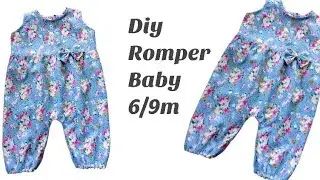 Diy Romper Baby 6/9m #sewing #tutorial #babyromper