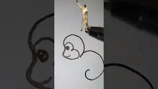 #333 monkey drawing #trending #art#shorts