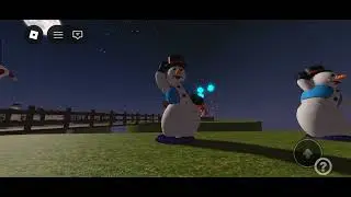 Roblox gemmy animated dancing blue white snowman spinning snowflakes  ☃️❄