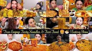 FRAN EATING NOODLES & FAST FOOD MUKBANG COMPILATION |ASMR EATING NOODLES & FAST FOOD |BITES ONLY |