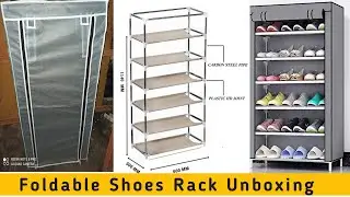6 shalves shoe rack with cover || Metal shoe rack review & Installation|| 6 shalves shoes rack