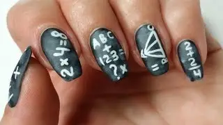 Back to School Nails: Chalkboard Math