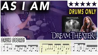 As I Am (DRUMS ONLY) - Dream Theater | DRUM SCORE Sheet Music | #578 DRUMSCRIBE