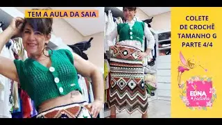 COLETE DE CROCH&Ecirc; EM RELEVO TAMANHO G PARTE-4/4