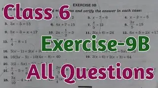 RS Aggarwal Class 6 Exercise 9B Complete Solutions || Linear Equations in one variable Class 6