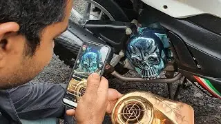Aprilia sr 150 with skull cover n angrybird headlight