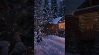 Snowy winter cabin ambience #snowstormsounds
