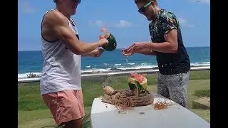 EPIC WATERMELON BURST with elastic bands challenge! + DJI SPARK- can it be cinematic in sports mode?