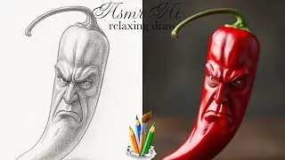 ASMR AI Video CHILI PEPPER and B&W draw Chili Pepper
