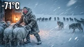 91-Year-Old Woman vs countless Wolves to Save Her Snowy Sheep at -71°C | Yakutia Survival