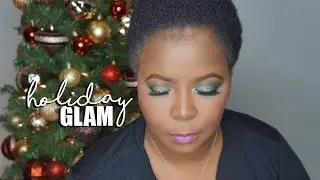 Client Makeup | Holiday Green Glitter Glam | MakeupMesha